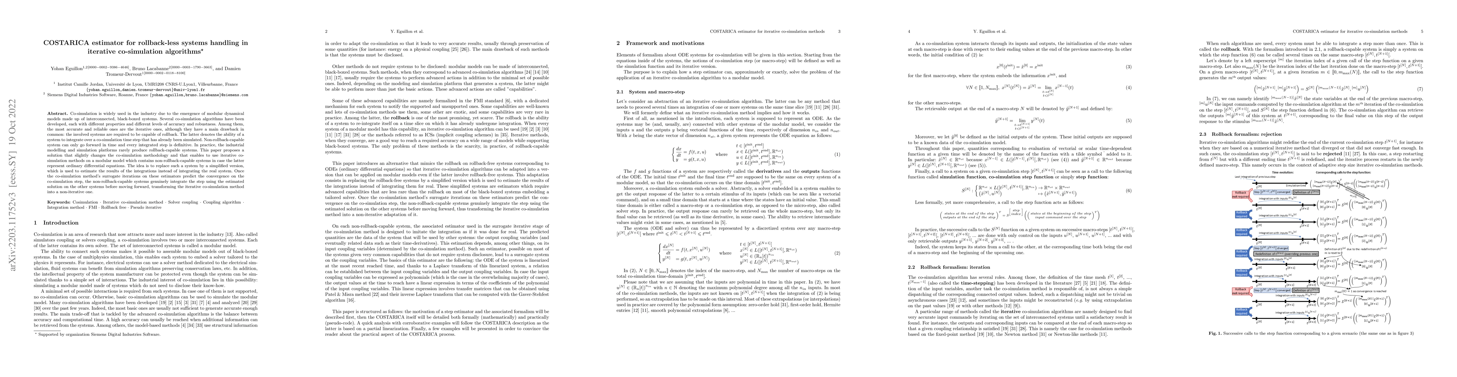 Thumbnail for COSTARICA estimator for rollback-less systems handling in iterative
  co-simulation algorithms
