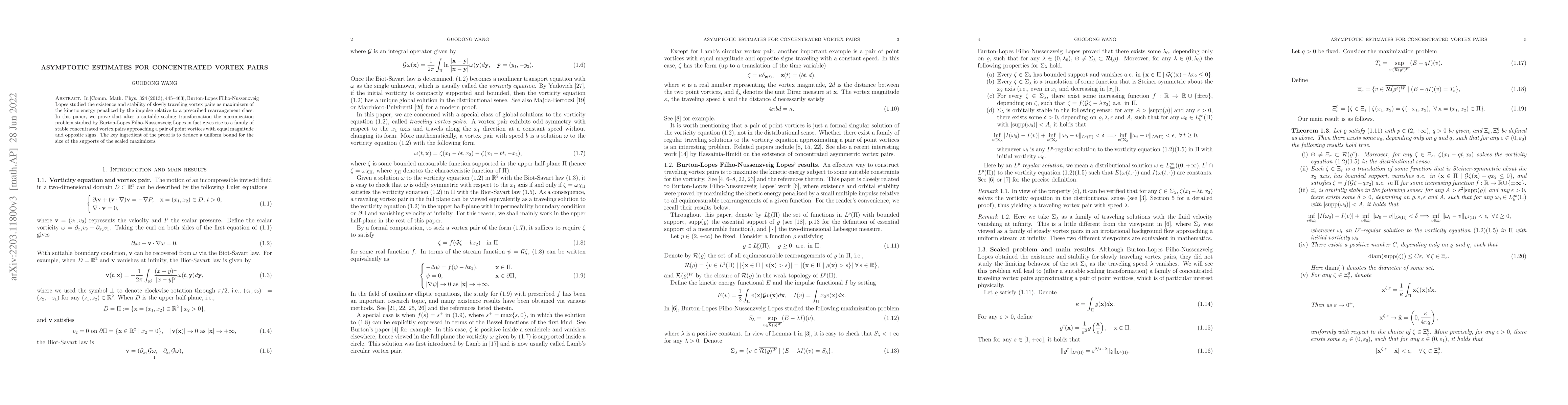 Thumbnail for Asymptotic estimates for concentrated vortex pairs