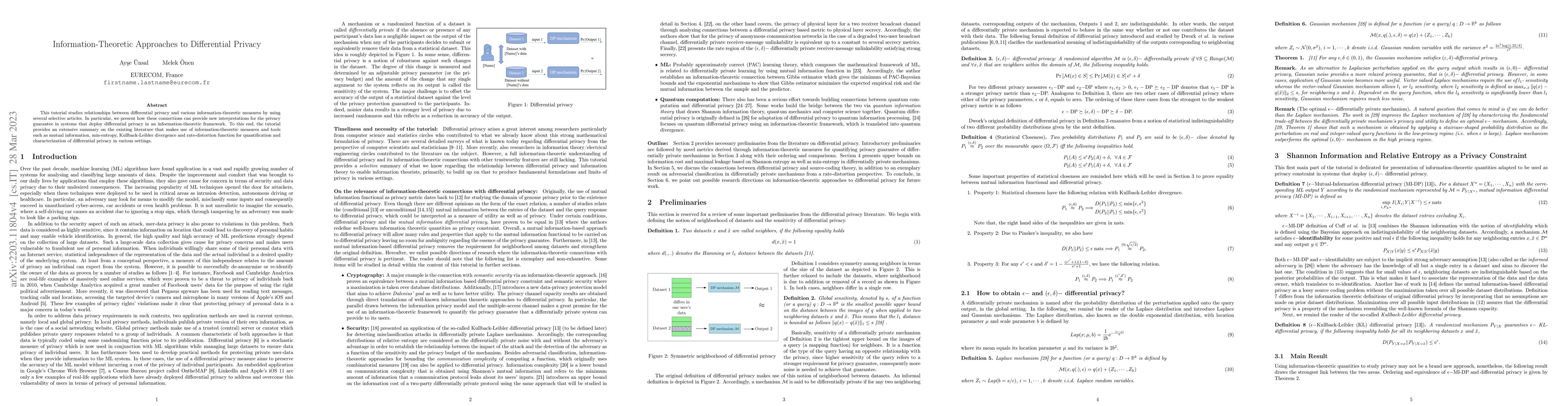Thumbnail for Information-Theoretic Approaches to Differential Privacy