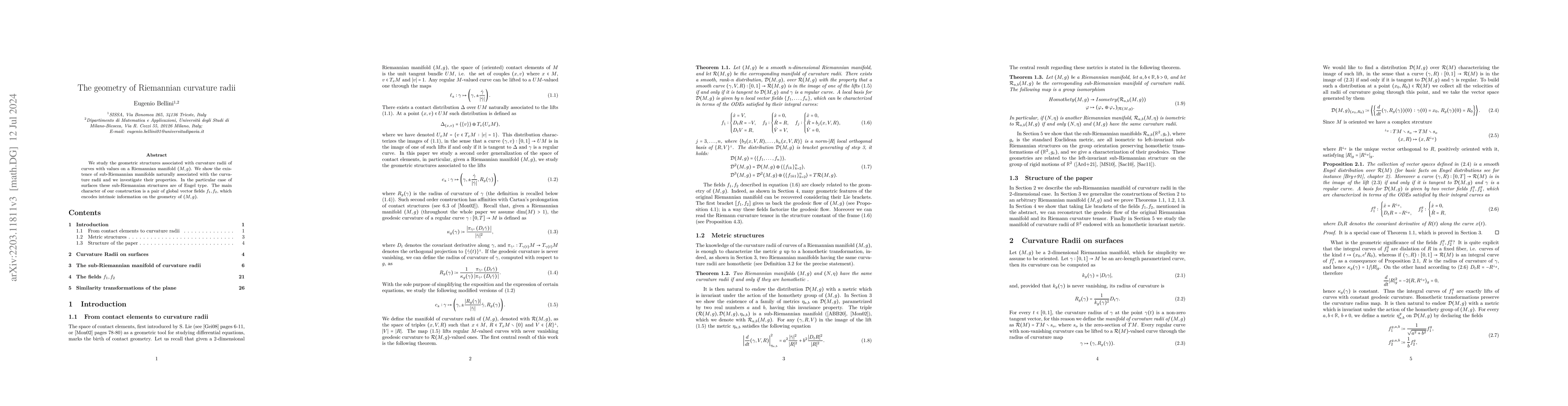 Thumbnail for The geometry of Riemannian curvature radii