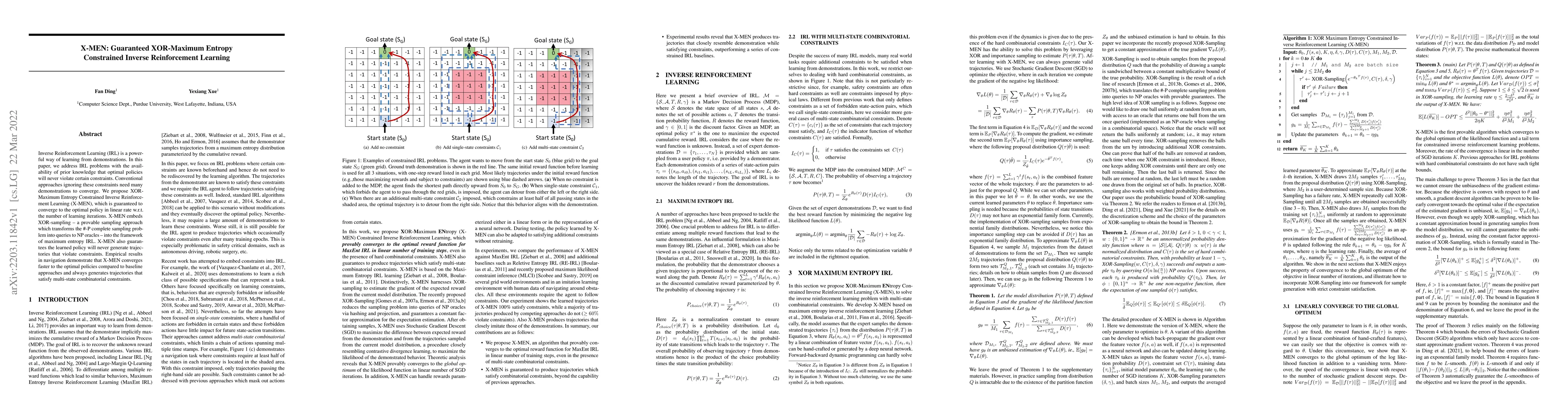 Thumbnail for X-MEN: Guaranteed XOR-Maximum Entropy Constrained Inverse Reinforcement
  Learning