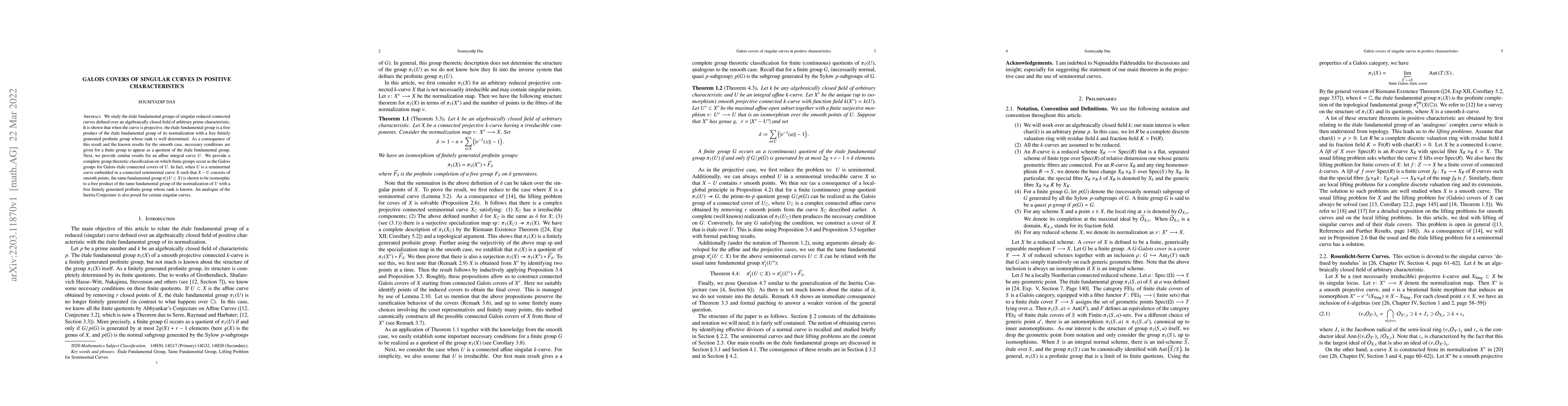 Thumbnail for Galois Covers of Singular Curves in Positive Characteristics