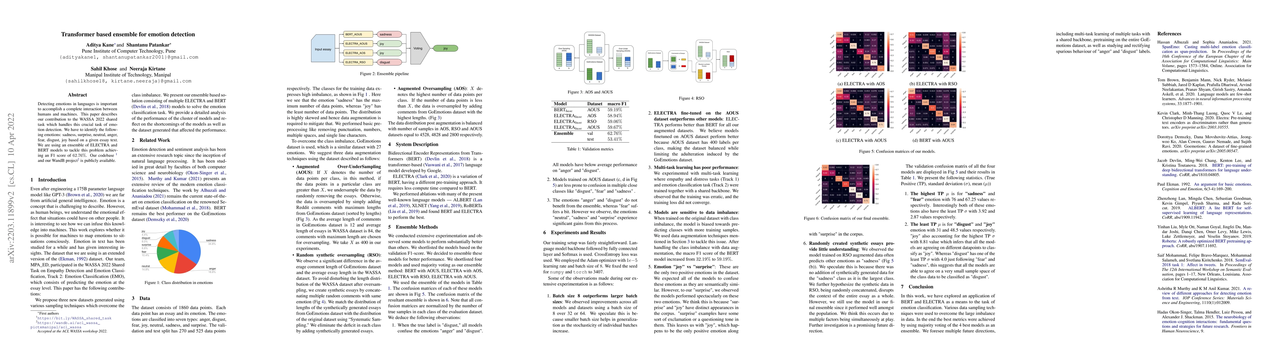 Thumbnail for Transformer based ensemble for emotion detection
