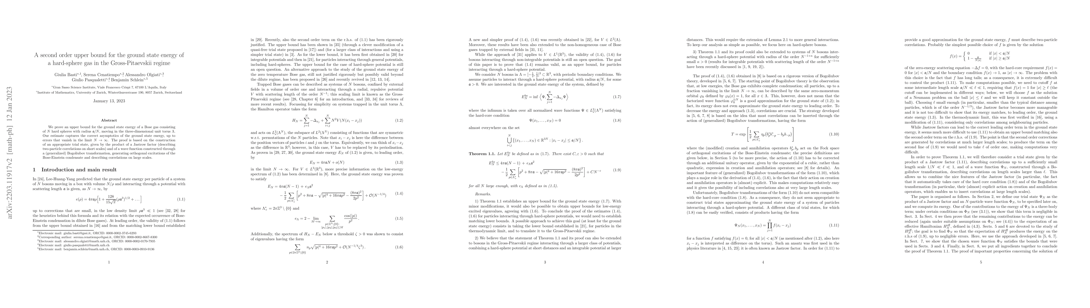 Thumbnail for A second order upper bound for the ground state energy of a hard-sphere
  gas in the Gross-Pitaevskii regime