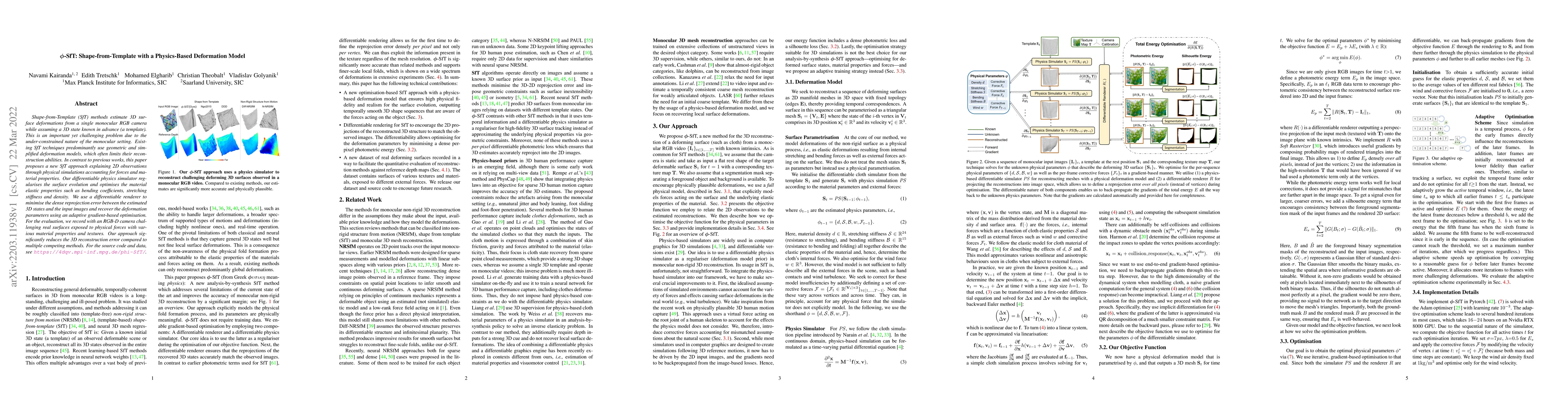 Thumbnail for {\phi}-SfT: Shape-from-Template with a Physics-Based Deformation Model