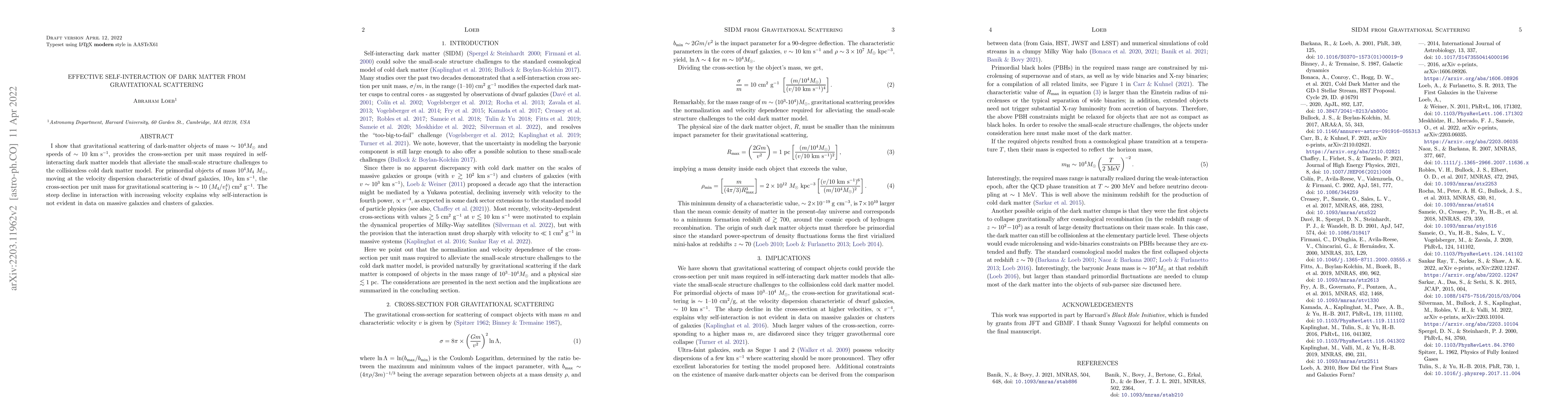 Thumbnail for Self-Interacting Dark Matter from Gravitational Scattering