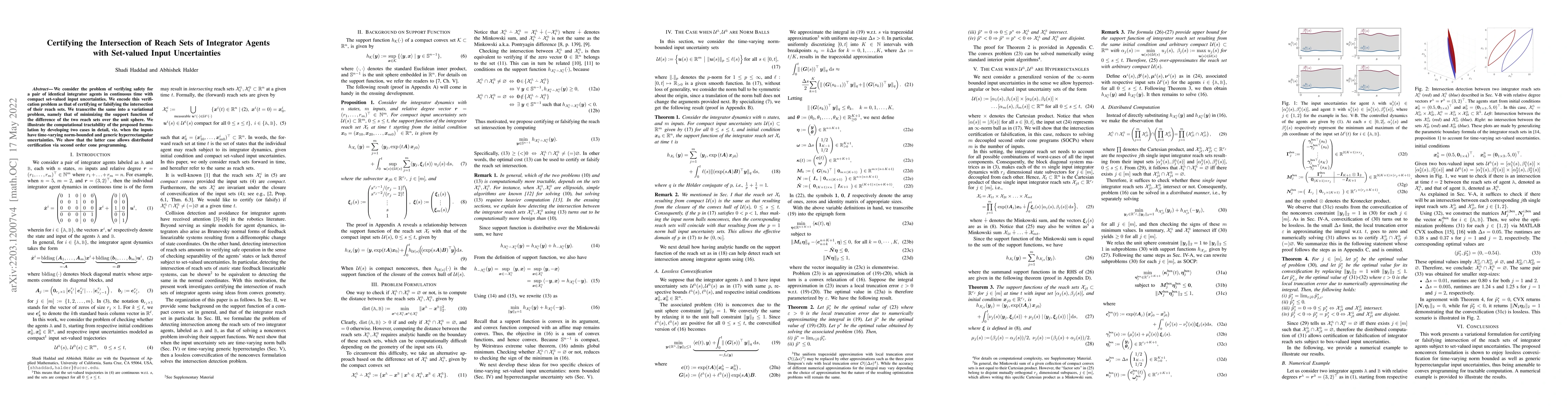 Thumbnail for Certifying the Intersection of Reach Sets of Integrator Agents with
  Set-valued Input Uncertainties