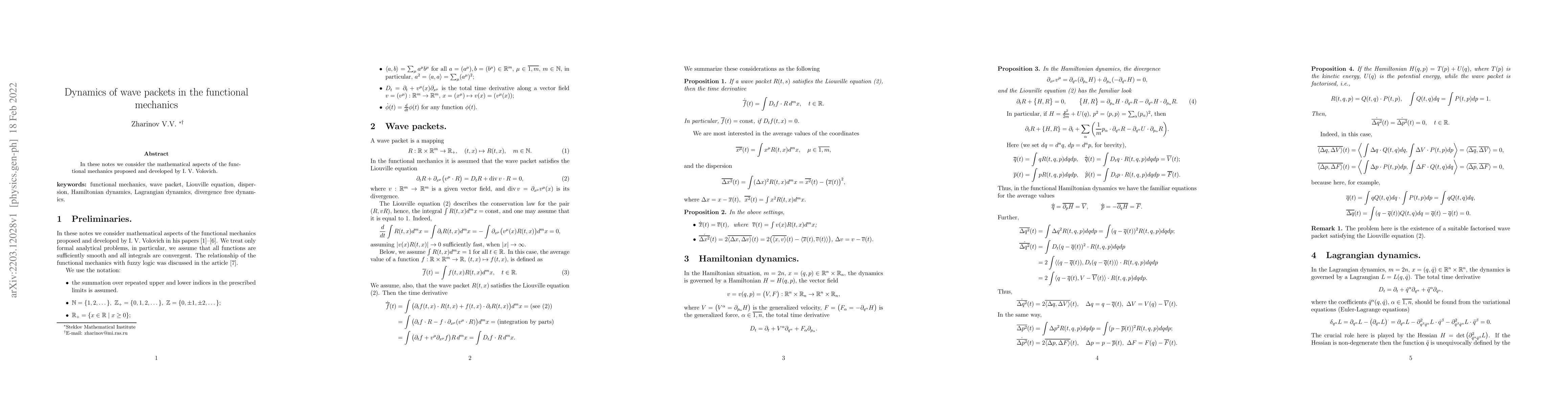 Thumbnail for Dynamics of wave packets in the functional mechanics