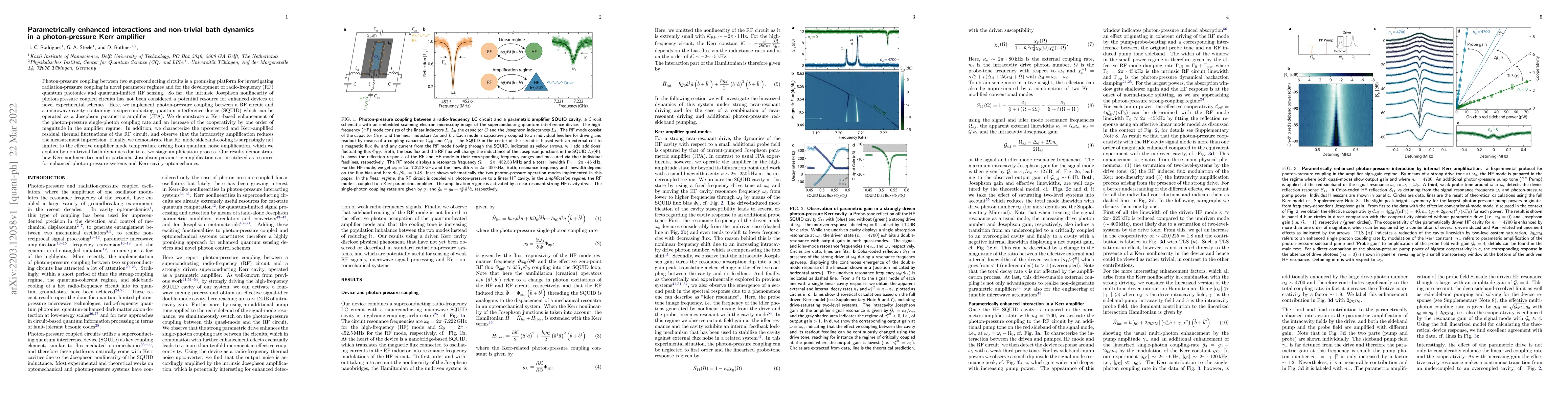 Thumbnail for Parametrically enhanced interactions and non-trivial bath dynamics in a
  photon-pressure Kerr amplifier