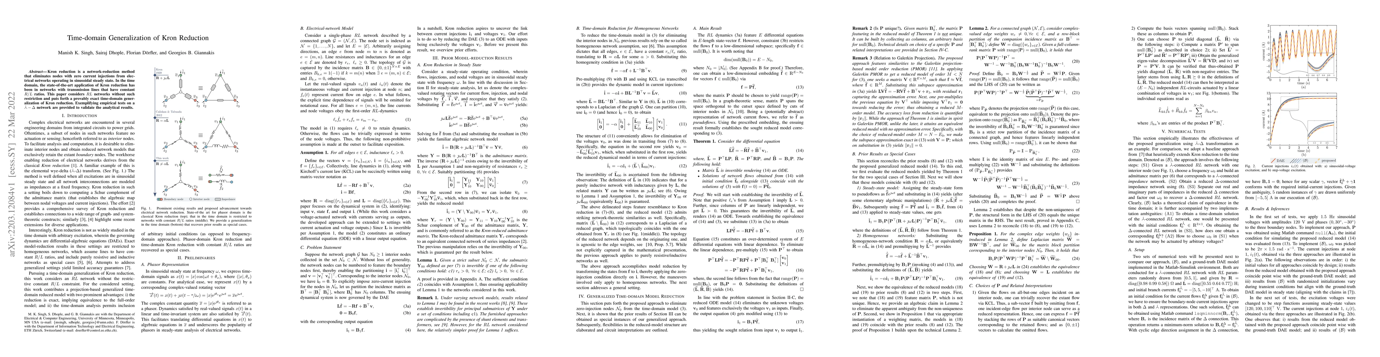 Thumbnail for Time-domain Generalization of Kron Reduction