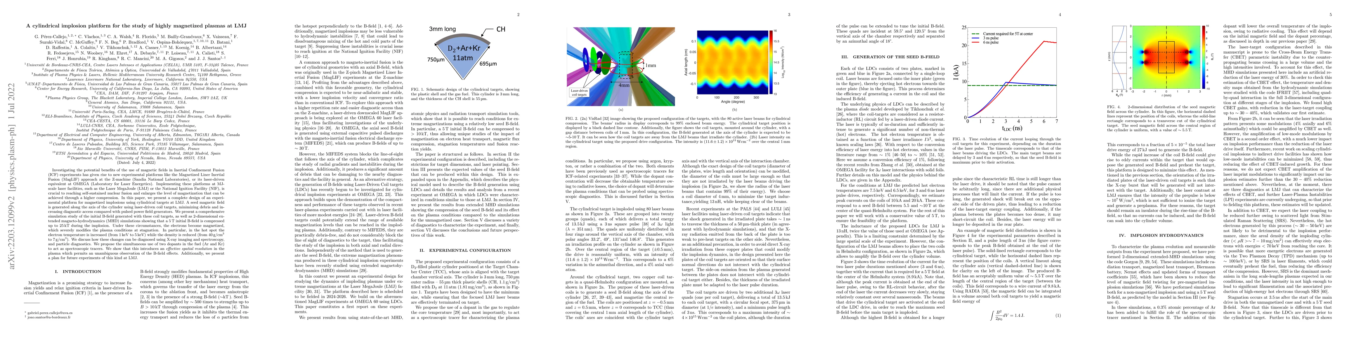 Thumbnail for A cylindrical implosion platform for the study of highly magnetized
  plasmas at LMJ