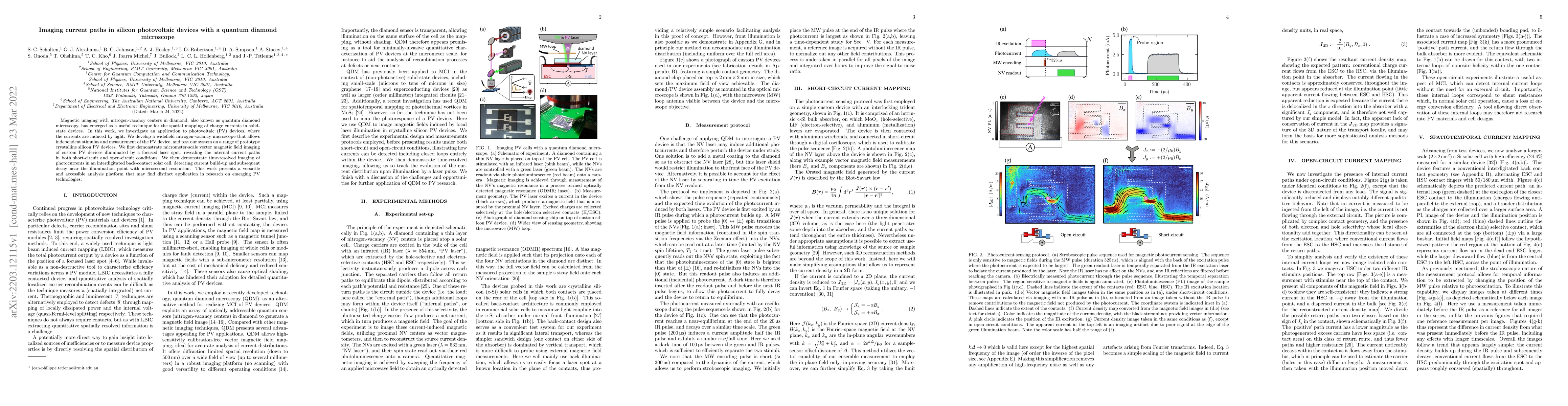 Thumbnail for Imaging current paths in silicon photovoltaic devices with a quantum
  diamond microscope
