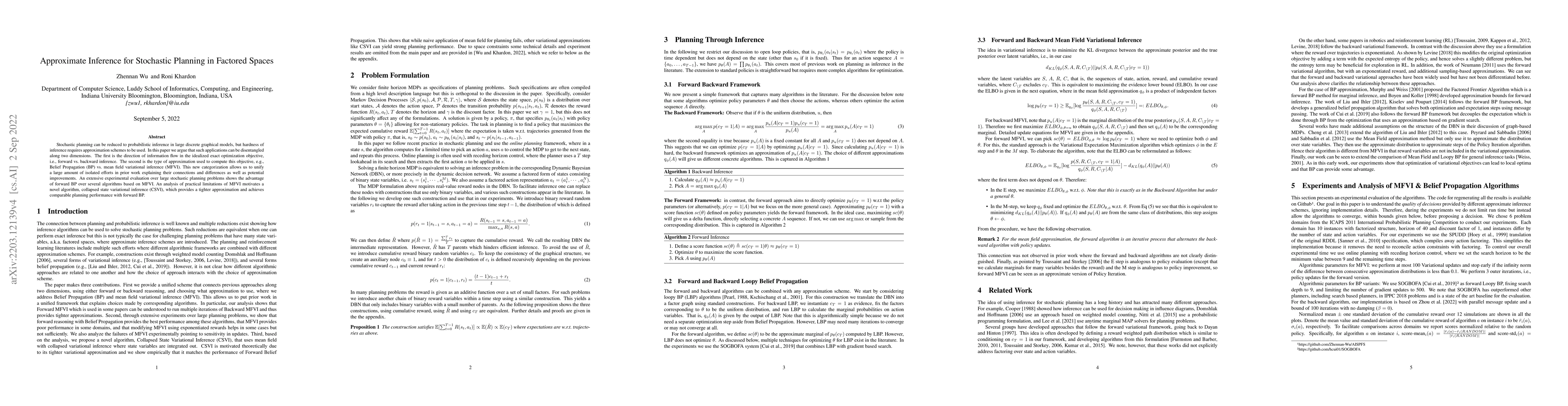 Thumbnail for Approximate Inference for Stochastic Planning in Factored Spaces