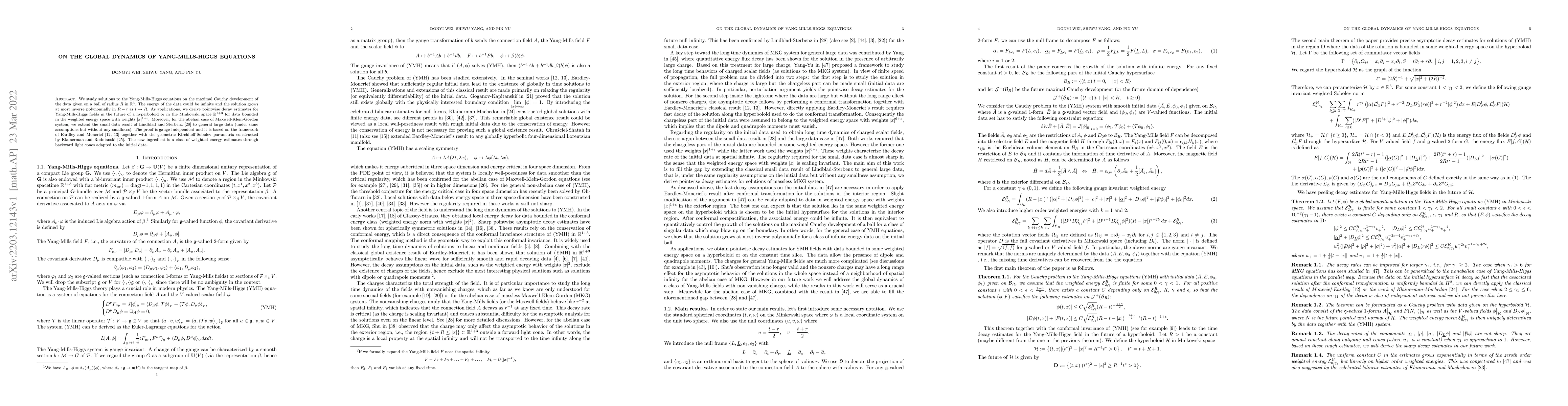 Thumbnail for On the global dynamics of Yang-Mills-Higgs equations