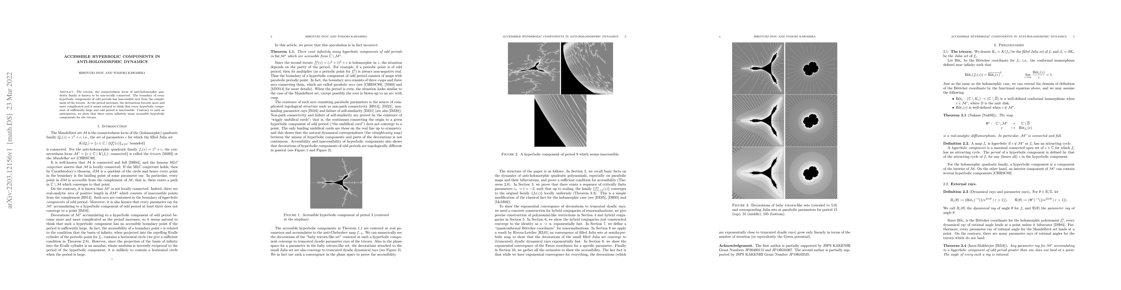 Thumbnail for Accessible hyperbolic components in anti-holomorphic dynamics
