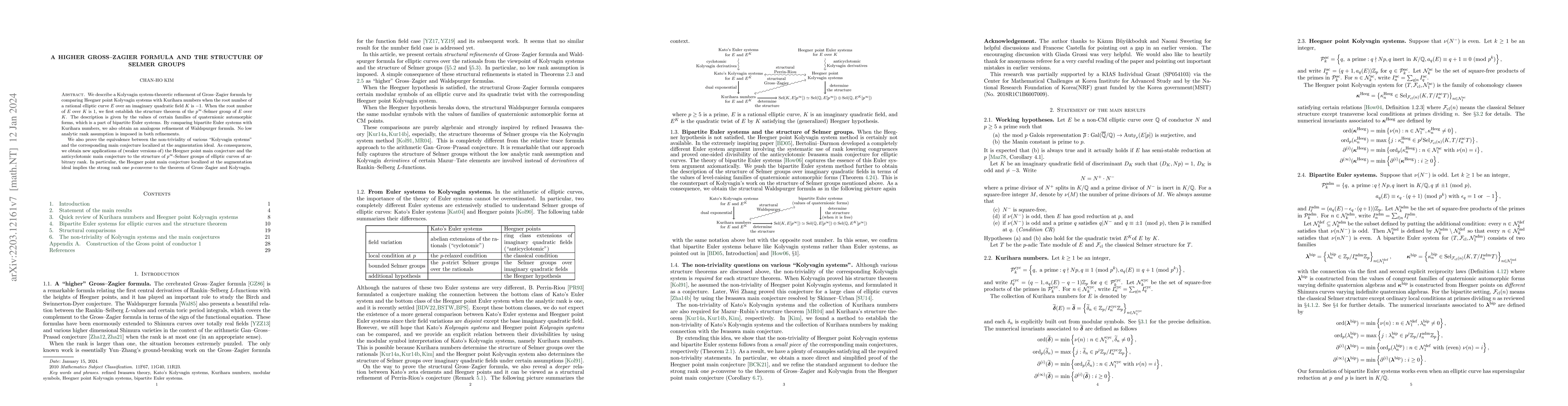 Thumbnail for A higher Gross-Zagier formula and the structure of Selmer groups