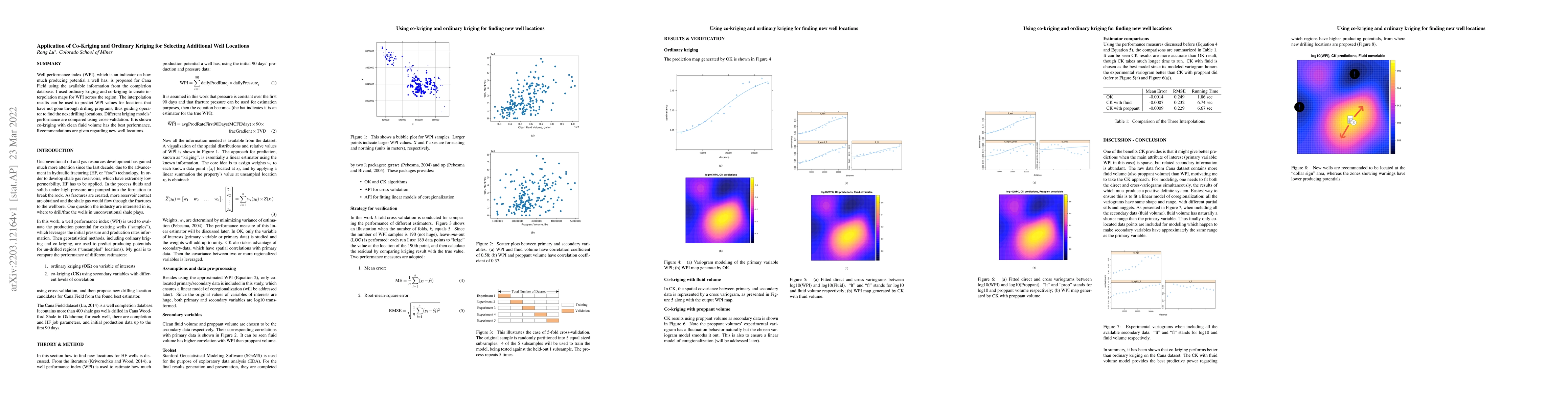 Thumbnail for Application of Co-Kriging and Ordinary Kriging for Selecting Additional
  Well Locations