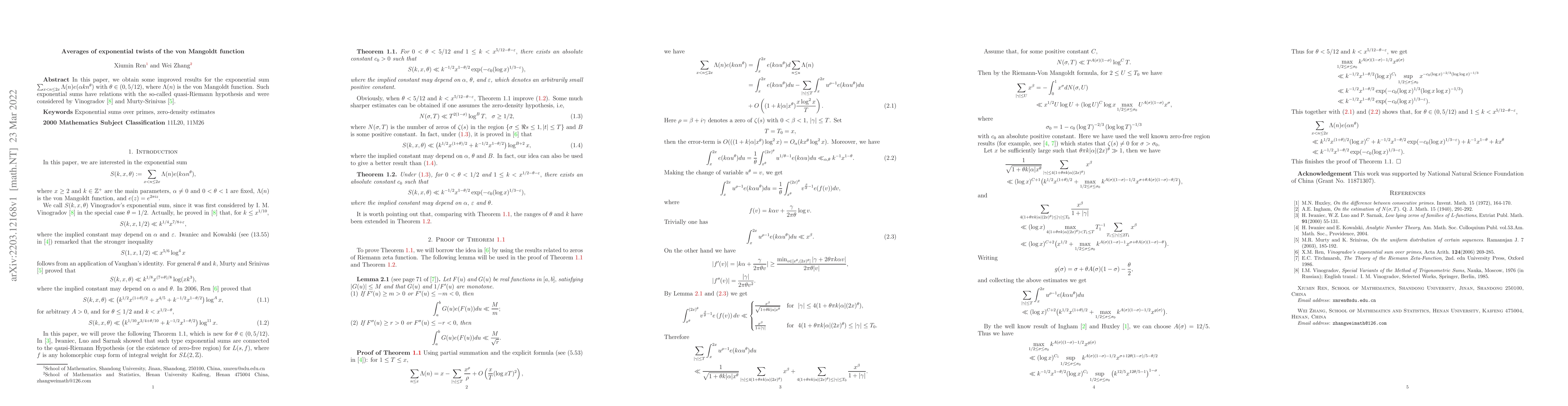Thumbnail for Averages of exponential twists of the von Mangoldt function