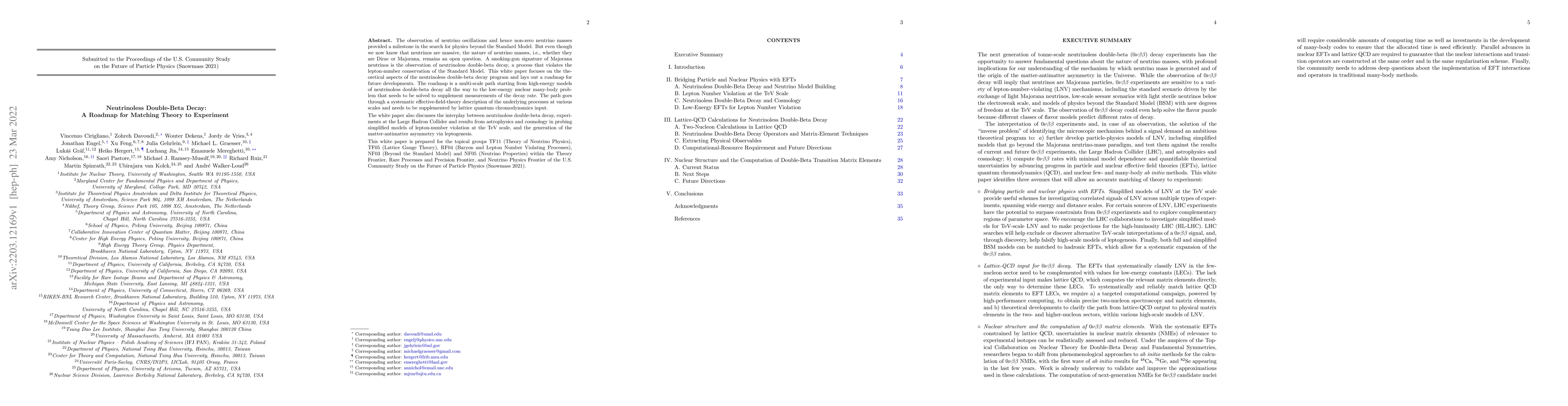Thumbnail for Neutrinoless Double-Beta Decay: A Roadmap for Matching Theory to
  Experiment