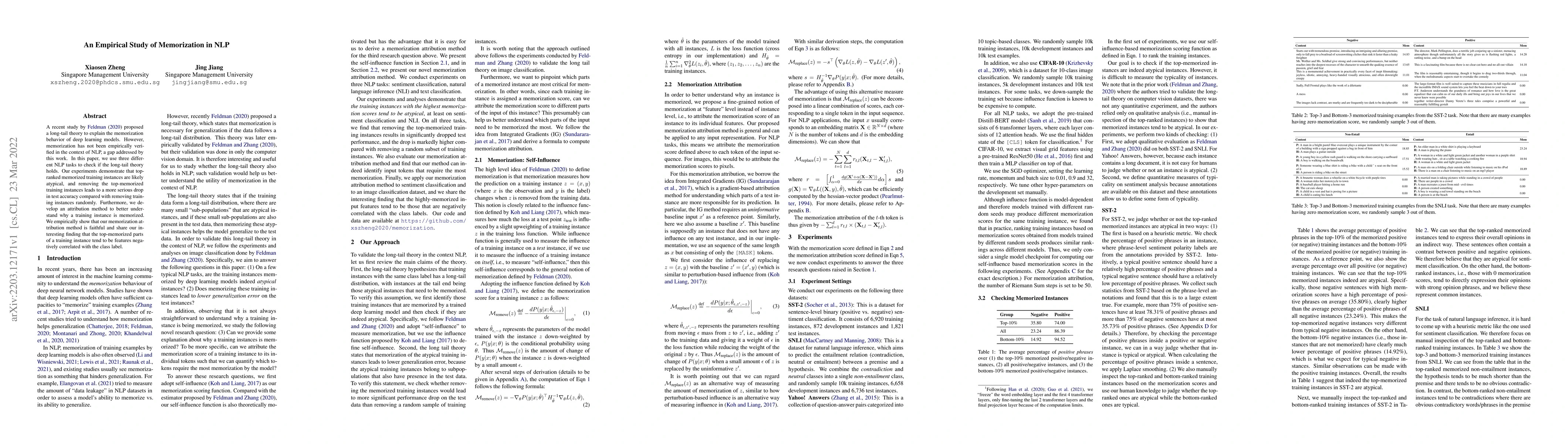 Thumbnail for An Empirical Study of Memorization in NLP