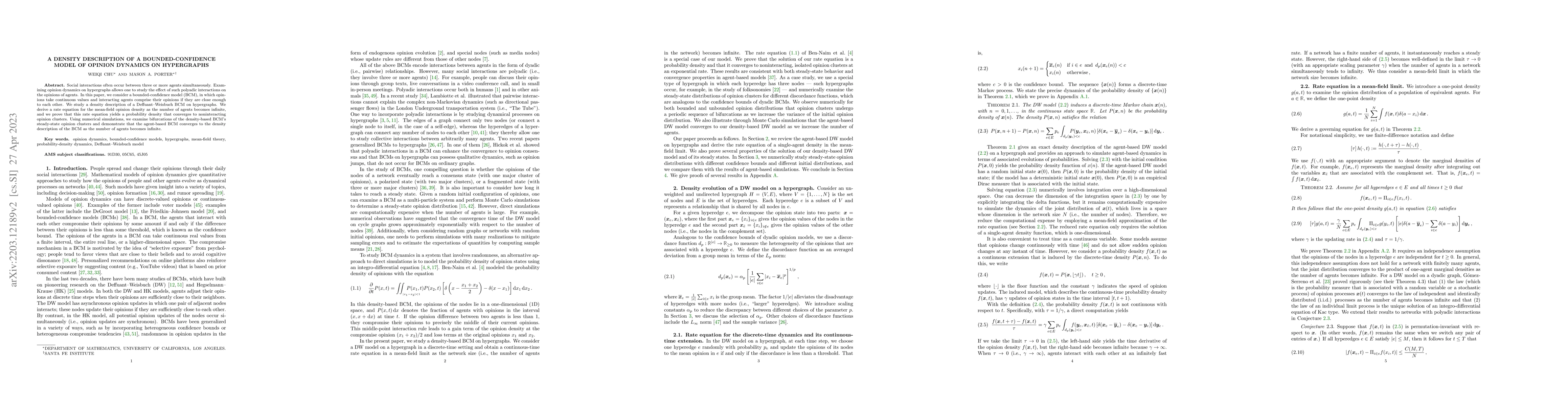 Thumbnail for A density description of a bounded-confidence model of opinion dynamics
  on hypergraphs