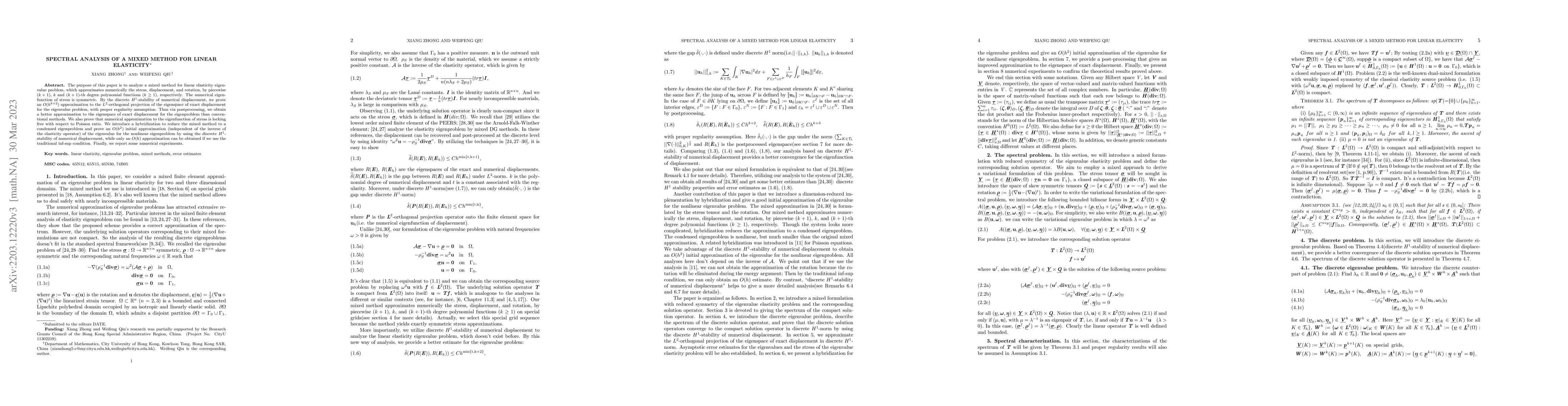 Thumbnail for Spectral analysis of a mixed method for linear elasticity