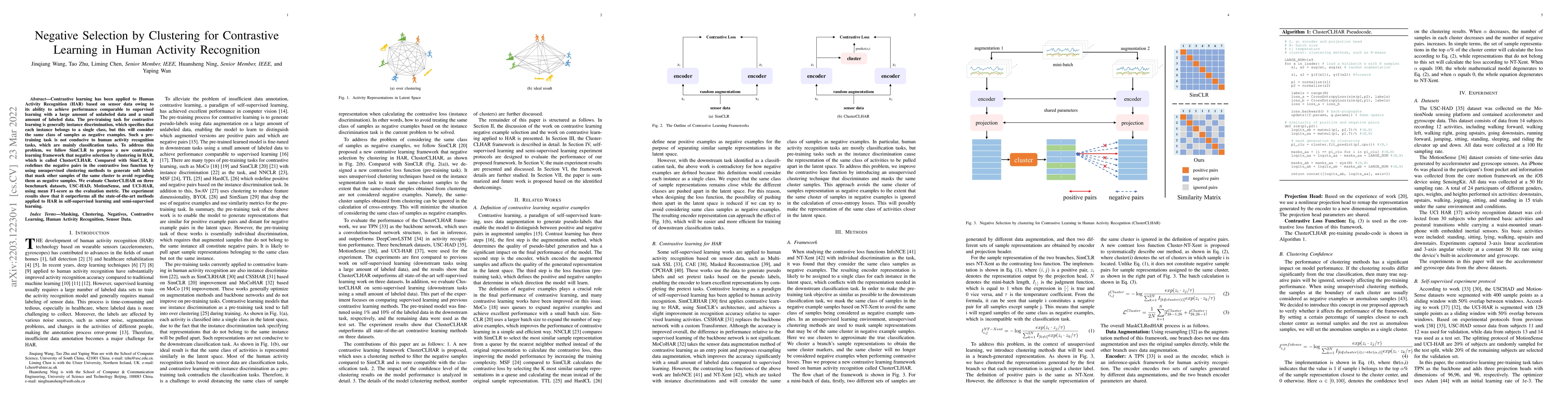 Thumbnail for Negative Selection by Clustering for Contrastive Learning in Human
  Activity Recognition