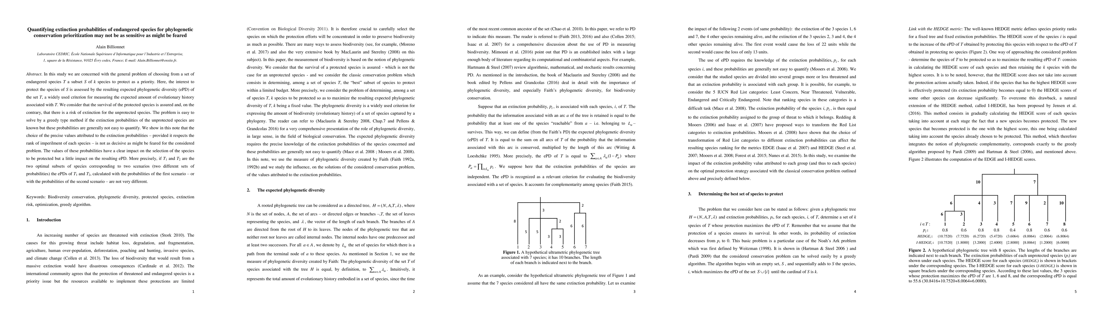 Thumbnail for Quantifying extinction probabilities of endangered species for
  phylogenetic conservation prioritization may not be as sensitive as might be
  feared