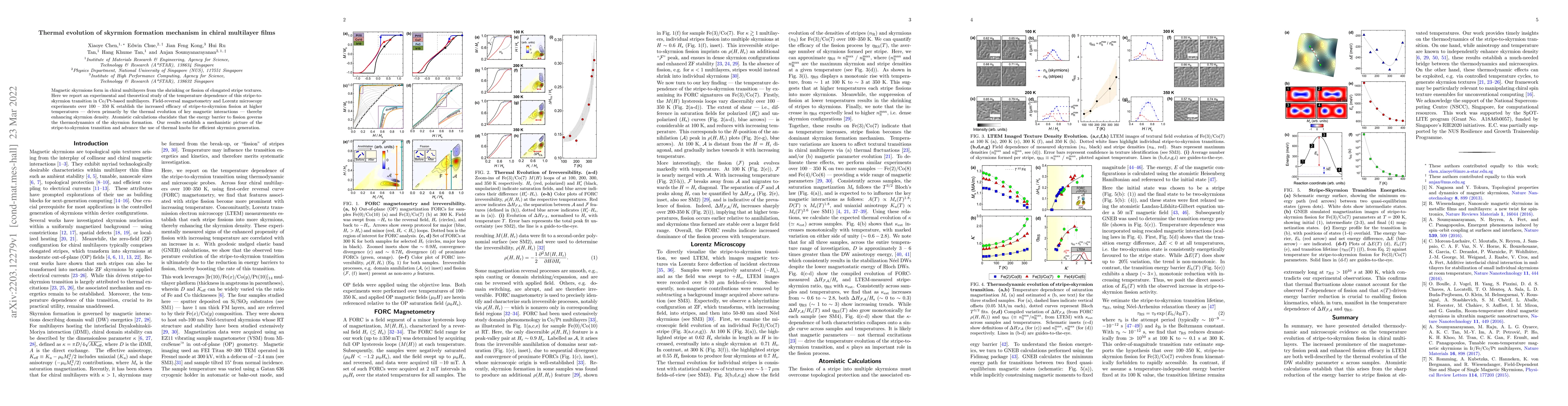 Thumbnail for Thermal evolution of skyrmion formation mechanism in chiral multilayer
  films