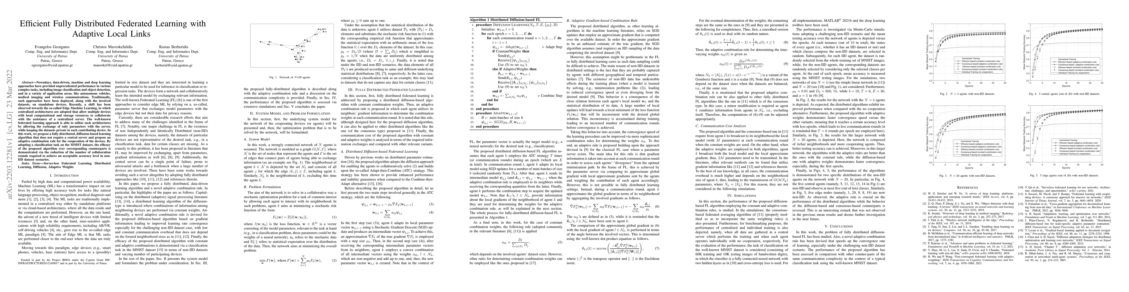 Thumbnail for Efficient Fully Distributed Federated Learning with Adaptive Local Links
