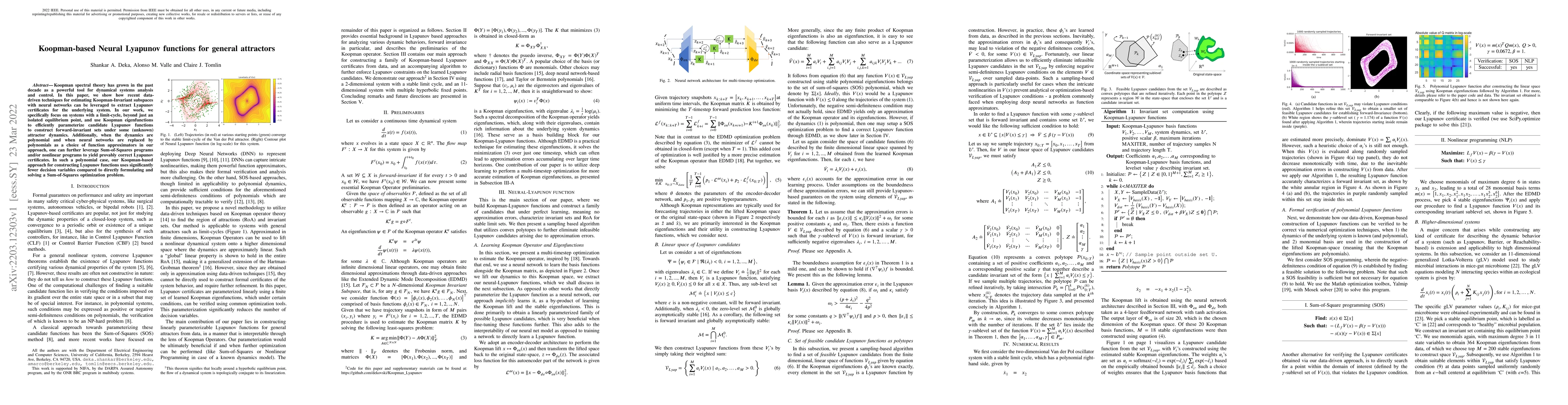 Thumbnail for Koopman-Based Neural Lyapunov Functions for General Attractors