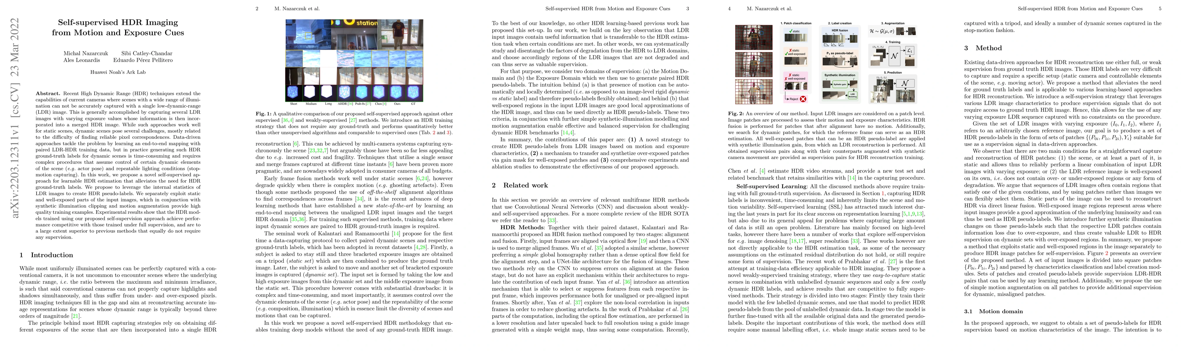 Thumbnail for Self-supervised HDR Imaging from Motion and Exposure Cues