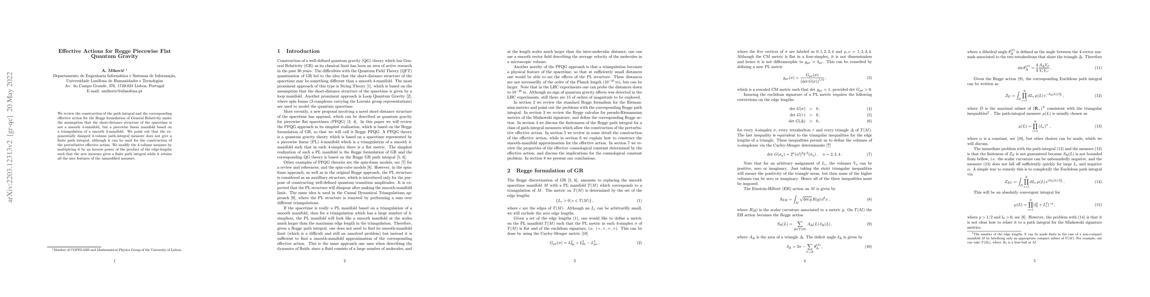 Thumbnail for Effective Actions for Regge Piecewise Flat Quantum Gravity