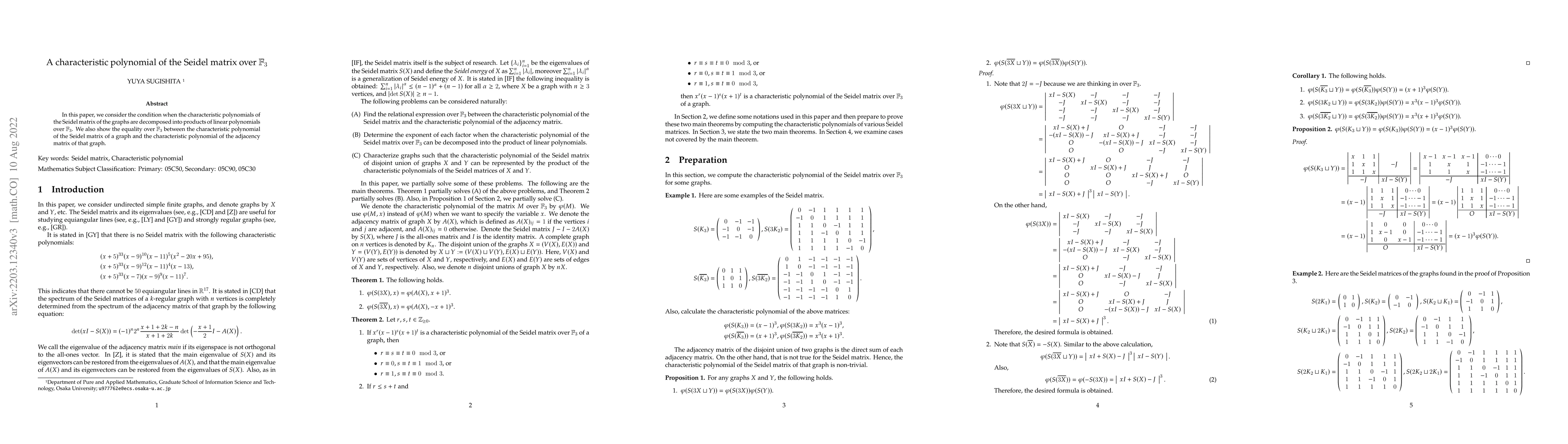 Thumbnail for A characteristic polynomial of the Seidel matrix over $\mathbb{F}_3$