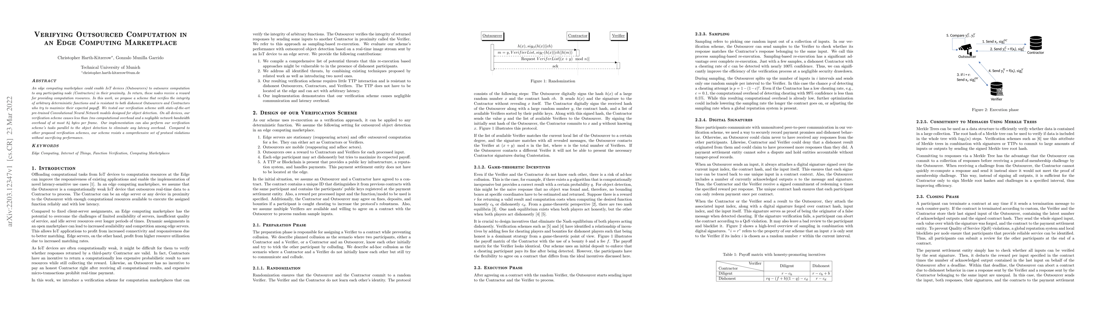 Thumbnail for Verifying Outsourced Computation in an Edge Computing Marketplace