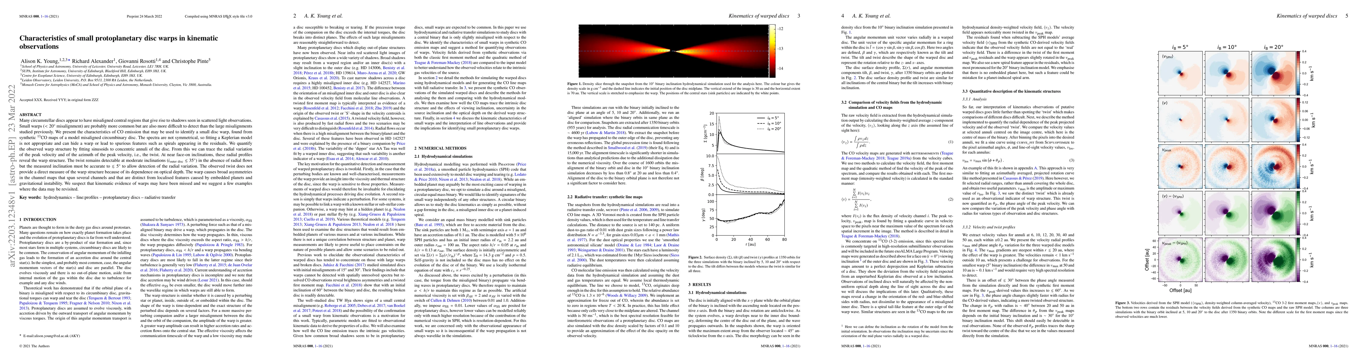 Thumbnail for Characteristics of small protoplanetary disc warps in kinematic
  observations