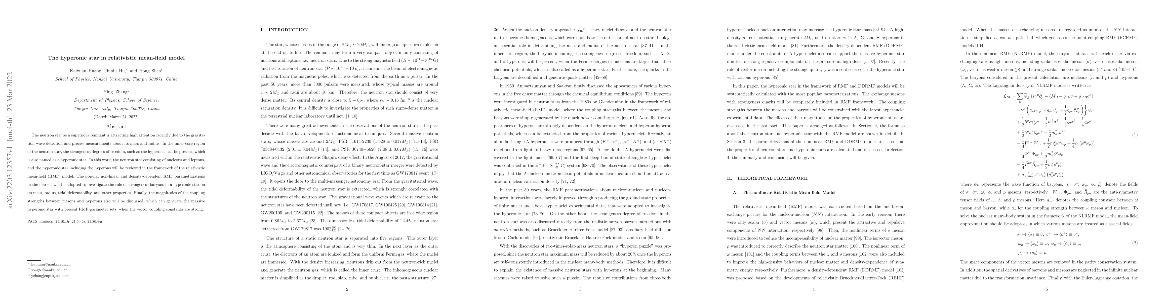 Thumbnail for The hyperonic star in relativistic mean-field model