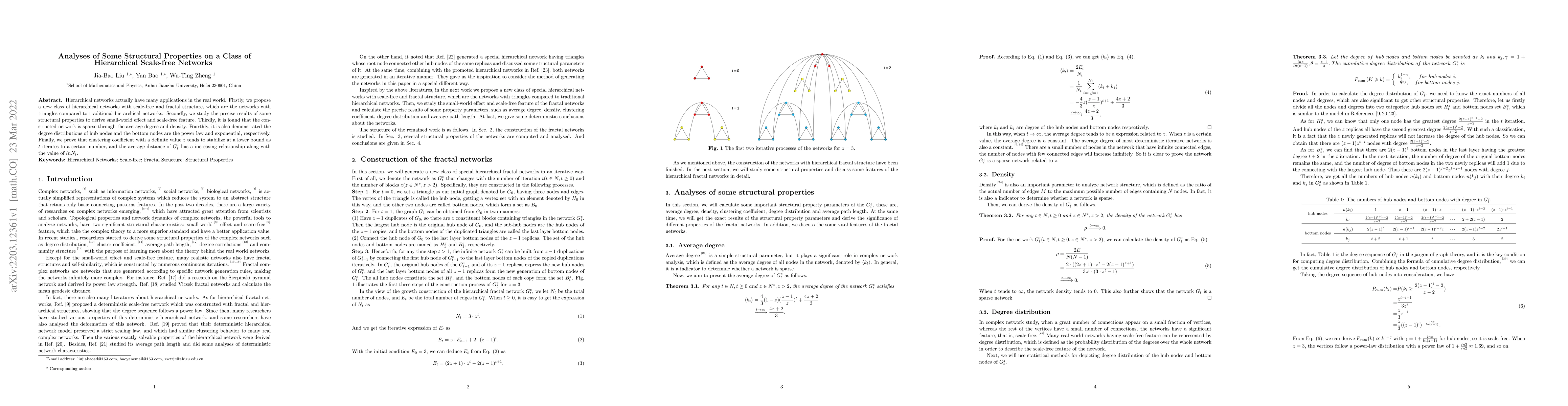 Thumbnail for Analyses of Some Structural Properties on a Class of Hierarchical
  Scale-free Networks