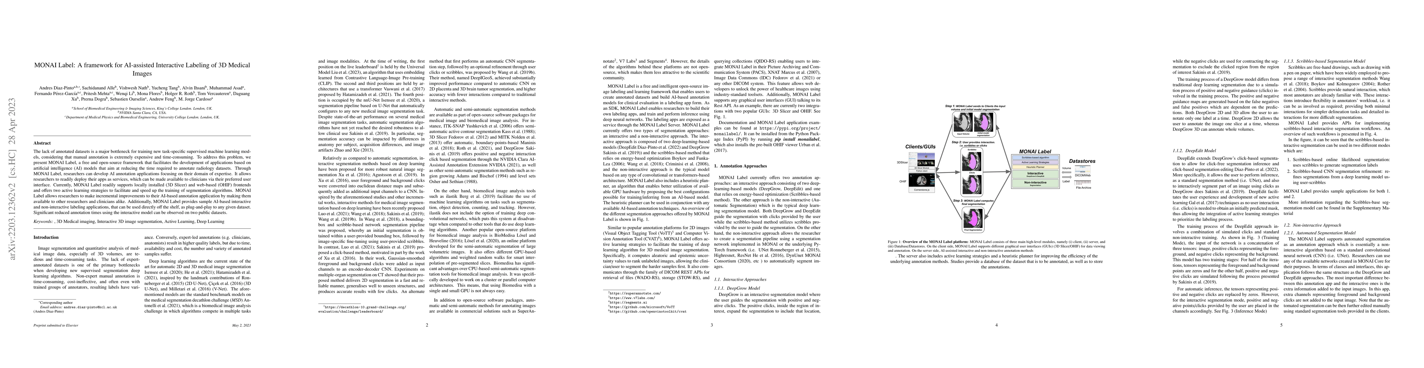 Thumbnail for MONAI Label: A framework for AI-assisted Interactive Labeling of 3D
  Medical Images