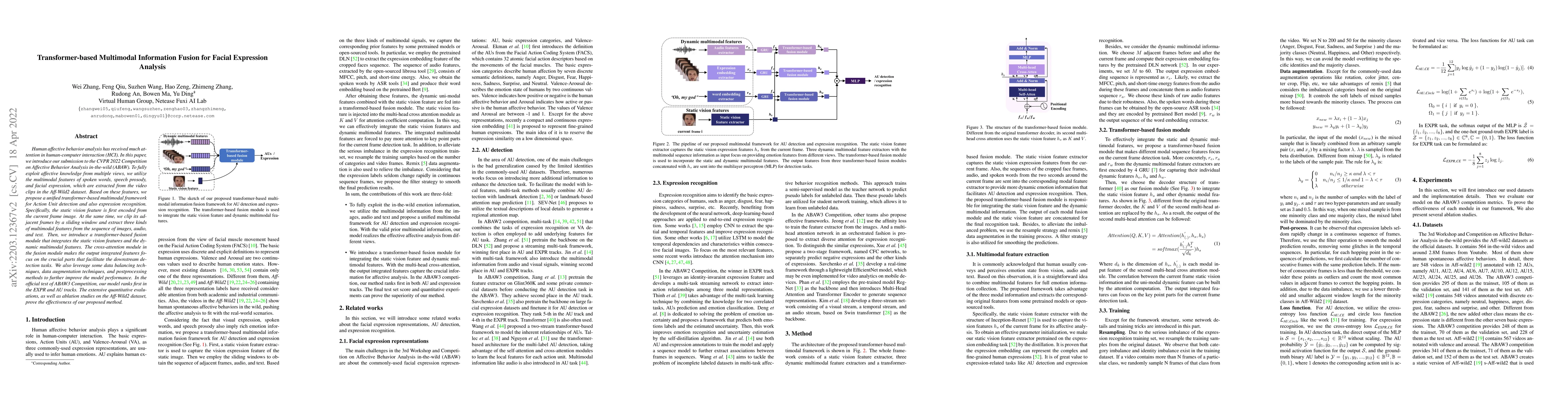 Thumbnail for Transformer-based Multimodal Information Fusion for Facial Expression
  Analysis
