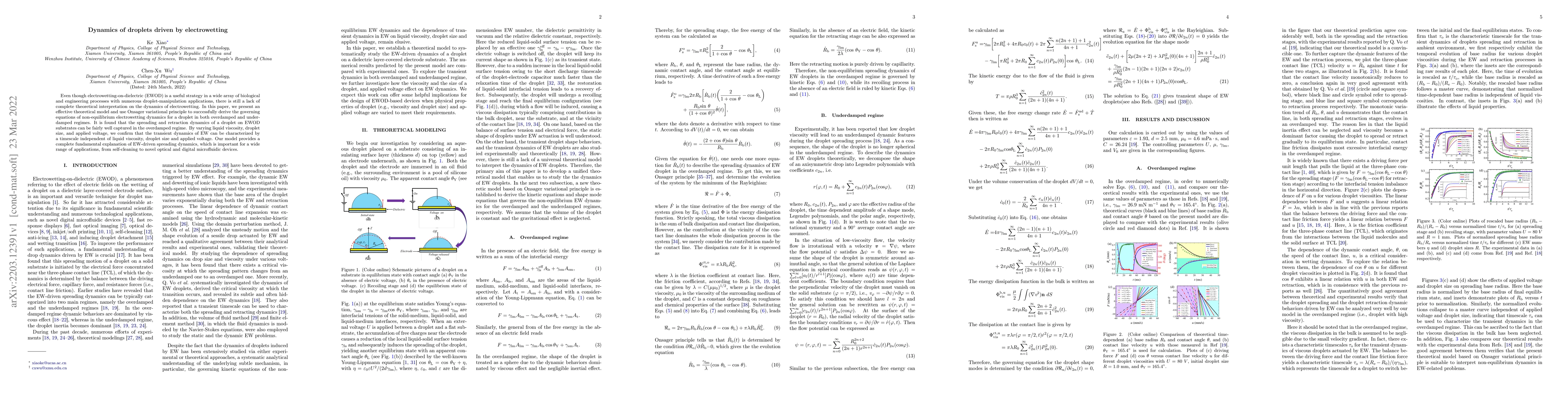 Thumbnail for Dynamics of droplets driven by electrowetting