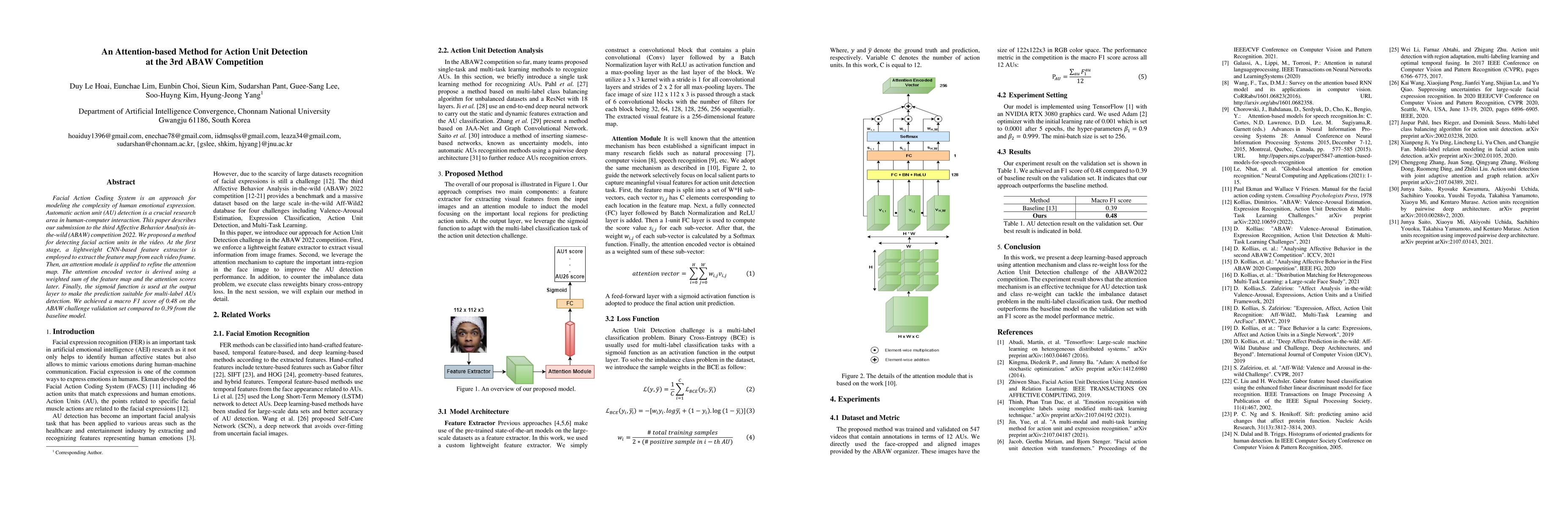 Thumbnail for An Attention-based Method for Action Unit Detection at the 3rd ABAW
  Competition