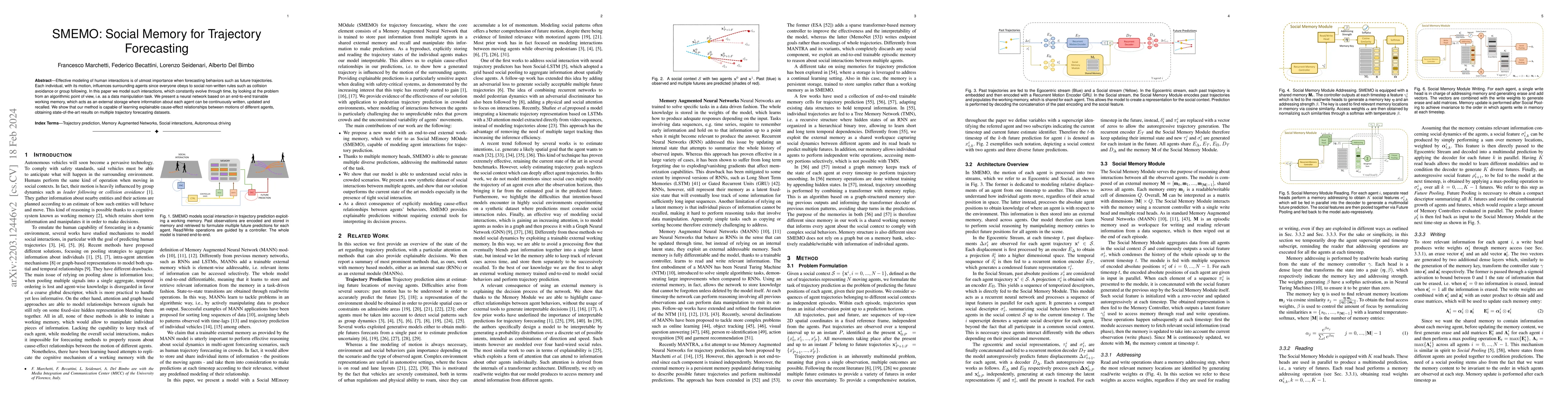 Thumbnail for SMEMO: Social Memory for Trajectory Forecasting