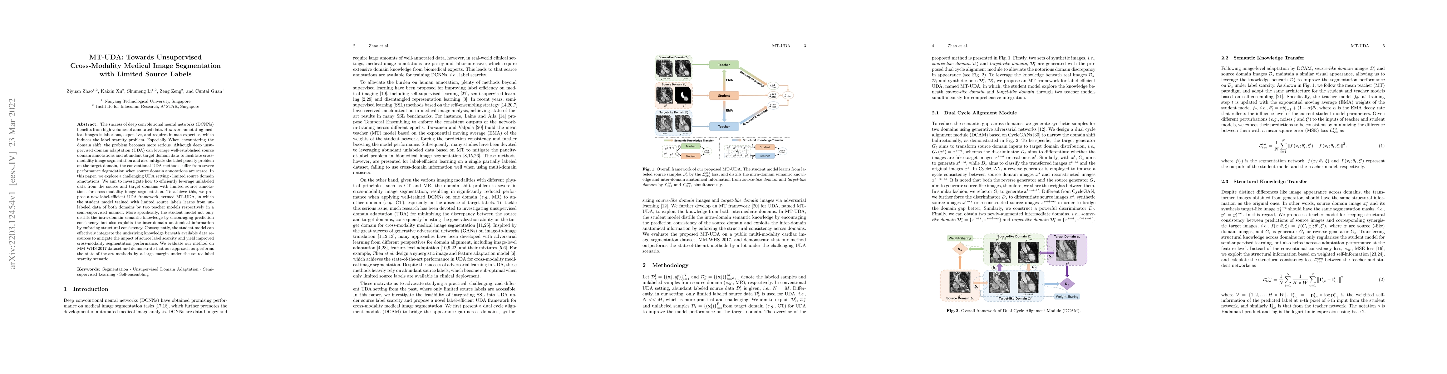 Thumbnail for MT-UDA: Towards Unsupervised Cross-modality Medical Image Segmentation
  with Limited Source Labels