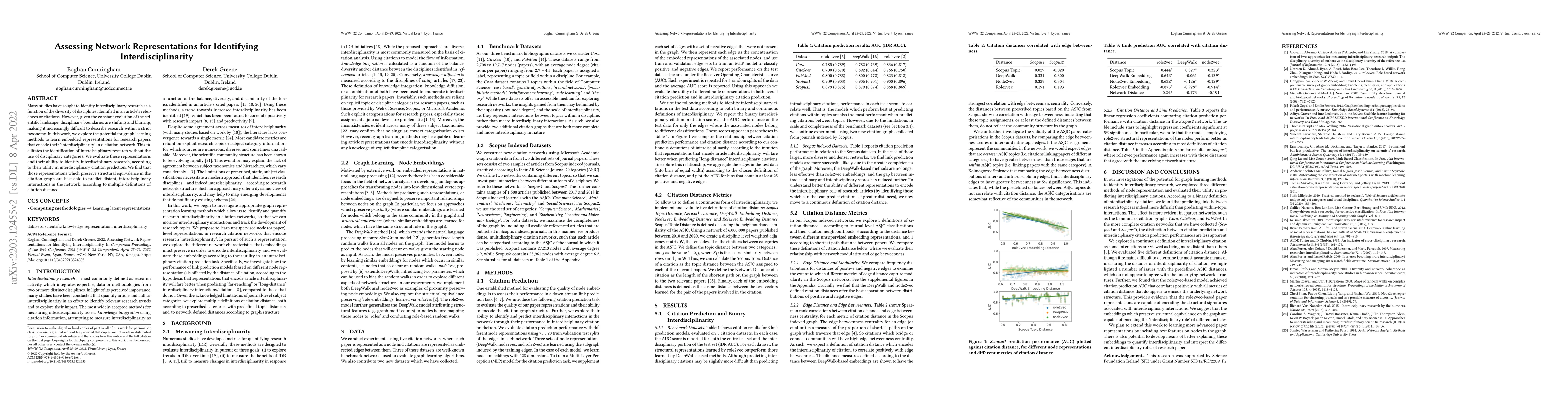 Thumbnail for Assessing Network Representations for Identifying Interdisciplinarity