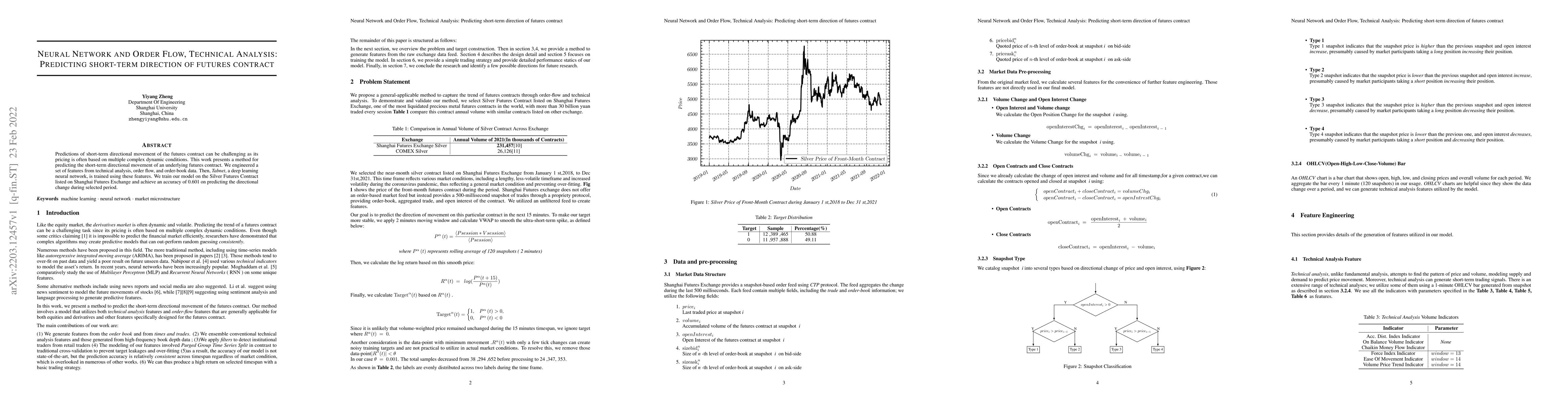 Thumbnail for Neural Network and Order Flow, Technical Analysis: Predicting short-term
  direction of futures contract