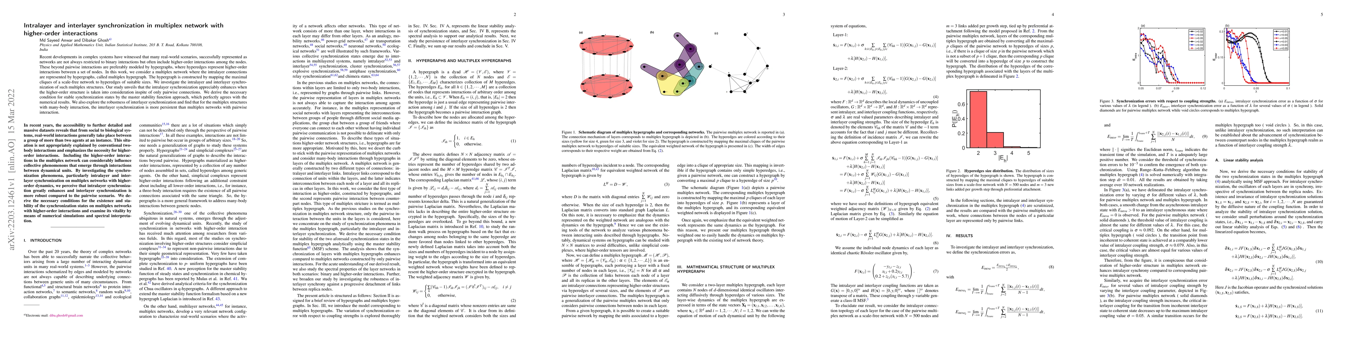 Thumbnail for Intralayer and interlayer synchronization in multiplex network with
  higher-order interactions