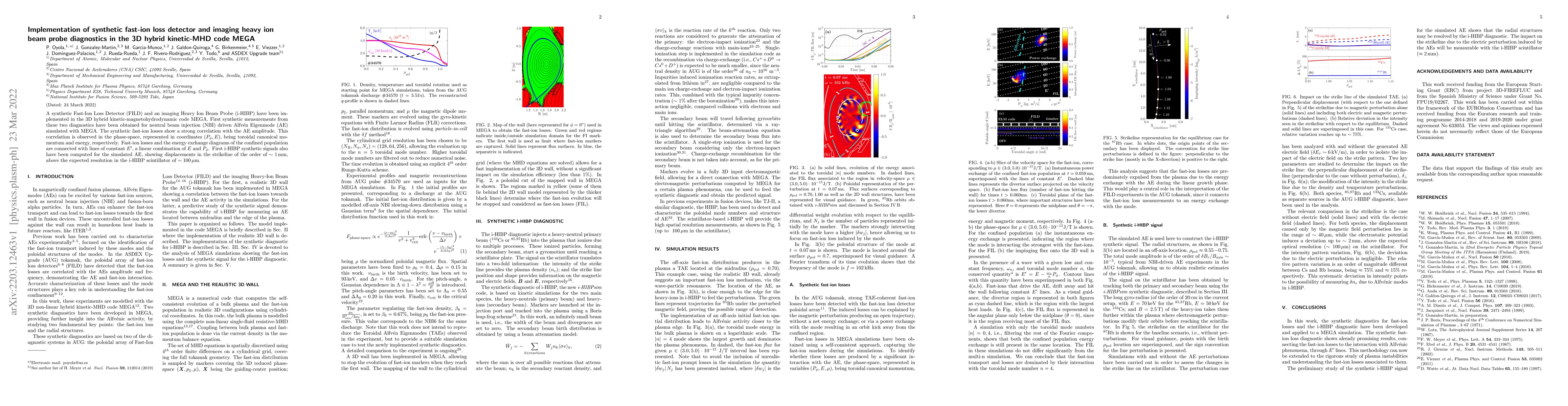 Thumbnail for Implementation of synthetic fast-ion loss detector and imaging heavy ion
  beam probe diagnostics in the 3D hybrid kinetic-MHD code MEGA