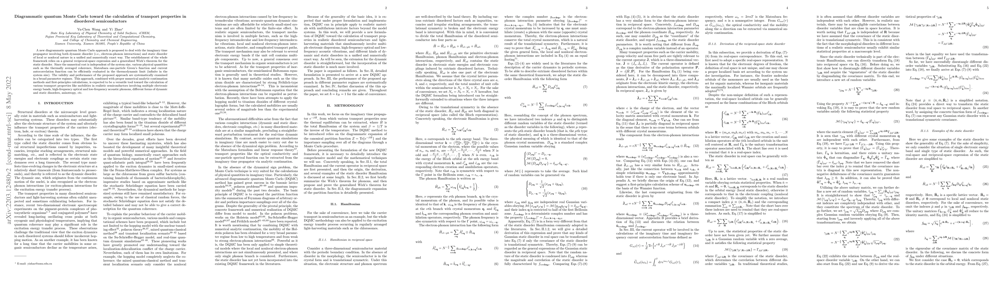 Thumbnail for Diagrammatic quantum Monte Carlo toward the calculation of transport
  properties in disordered semiconductors