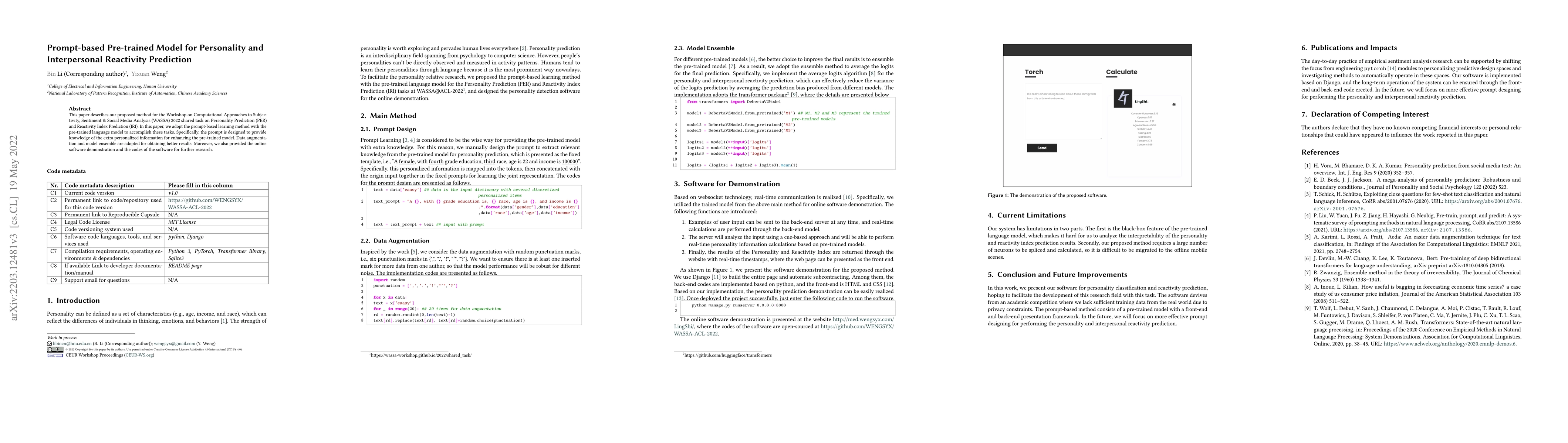 Thumbnail for Prompt-based System for Personality and Interpersonal Reactivity
  Prediction